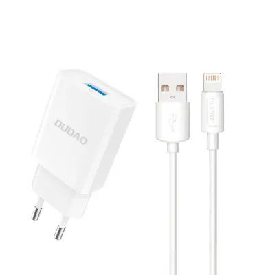 USB-A 2.1A 10W omrežni polnilec s kablom za iPhone USB-A - Lightning white