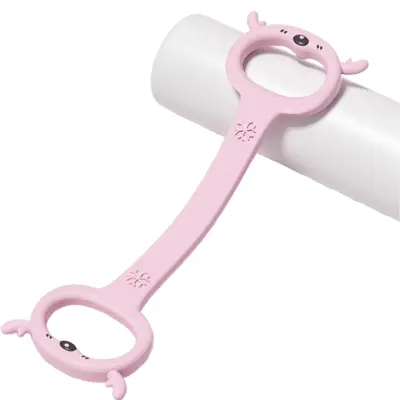 Odporni trakovi v obliki Pink Deer 8 za jogo in fitnes Pink