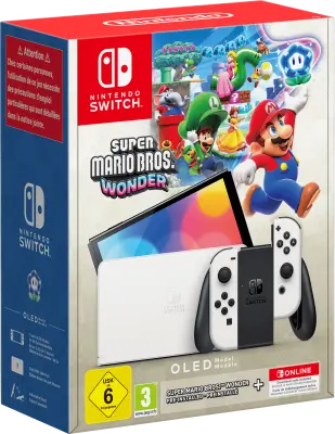 NINTENDO Switch OLED (z igro Super Mario Bros. Wonder + 12 mesecev NSO) bela igralna konzola