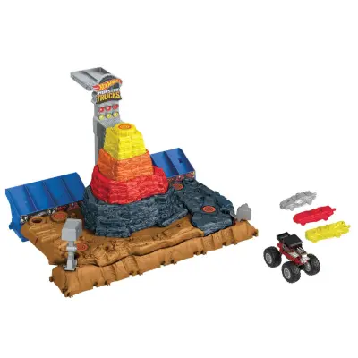 Mattel, Arena Smasher z enim kostnim stresalnikom in tremi drobljivimi avtomobili v merilu 1/64, Ve?barvno
