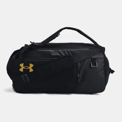 UA Contain Duo Medium Duffle Bag, Black/Metallic Gold