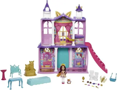 Mattel, Enchantimals Kraljevi grad Felicity Fox Mini lutka s Flickom in dodatki, Ve?barvno