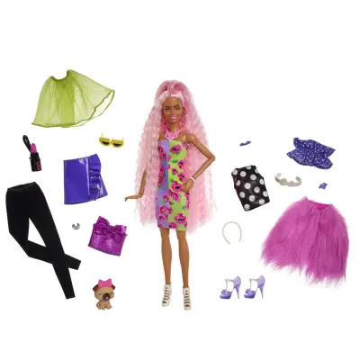 Mattel, Barbie Extra Set z Lutko Manekenko in Dodatki, Ve?barvno