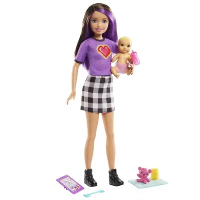 Mattel, Barbie Skipper Babysitter Set z Vijoli?nimi Lasmi in Dodatki, Ve?barvno