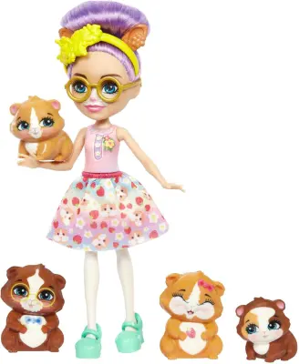 Mattel, Enchantimals darilni set za družino z lutko veverico Geriko in 4 figuricami živali, Ve?barvno