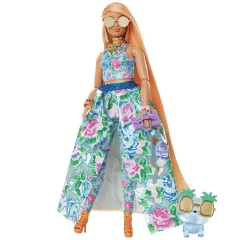 Mattel, Barbie Extra Fancy Elegantna Lutka z Dodatki in Dolgimi Lasmi, Ve?barvno