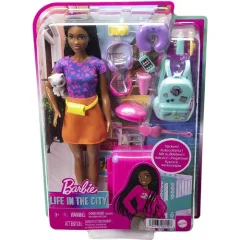 Mattel, Potovalna lutka Barbie Brooklyn z dodatki, Roza