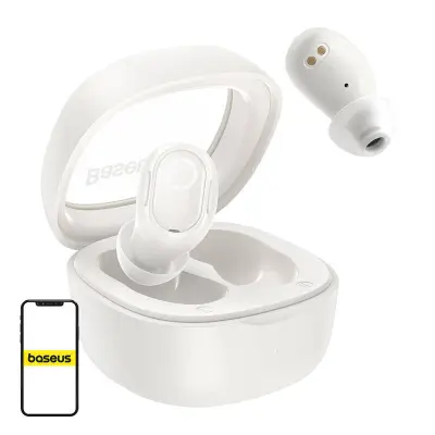 Brezžične slušalke Baseus Bowie WM02 TWS, Bluetooth 5.0 (bela)