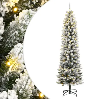 vidaXL Umetna novoletna jelka s 150 LED diodami in snegom 150 cm