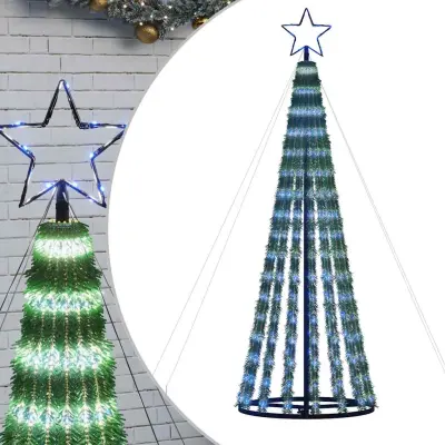 vidaXL LED božično drevo 275 LED modra 180 cm