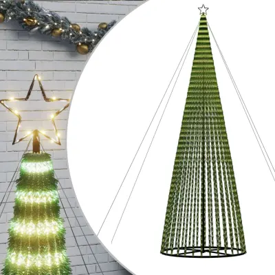 vidaXL LED božično drevo 1544 LED diod toplo bela 500 cm