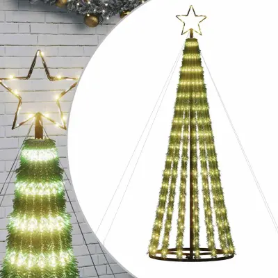 vidaXL LED božično drevo 275 LED tople bele 180 cm