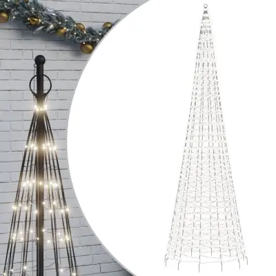 vidaXL LED božično drevo na drogu za zastavo 1534 LED 500 cm