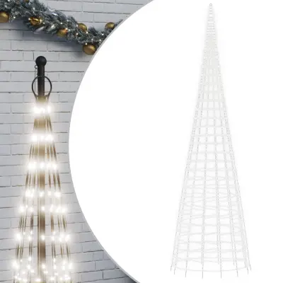 vidaXL LED božično drevo na drogu za zastavo 3000 LED 800 cm