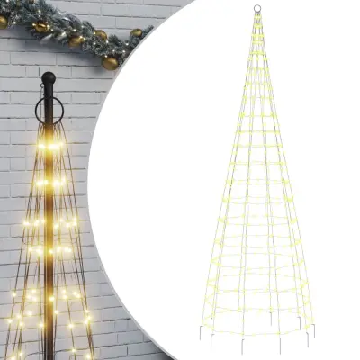 vidaXL LED božično drevo na drogu za zastavo 550 LED 300 cm