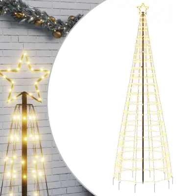 vidaXL Osvetljena novoletna jelka s konicami 570 LED toplo bela 300 cm