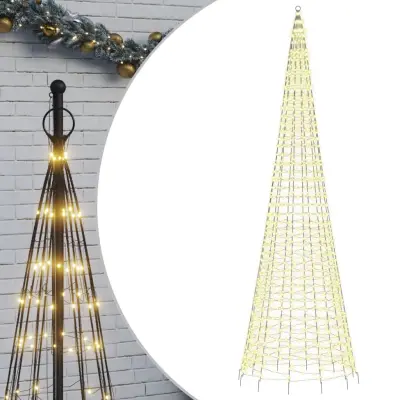 vidaXL LED božično drevo na drogu za zastavo 1534 LED 500 cm