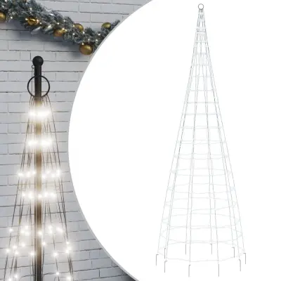 vidaXL LED božično drevo na drogu za zastavo 550 LED 300 cm