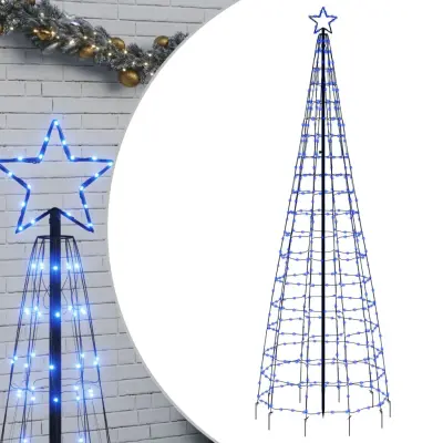 vidaXL LED božično drevo z bodicami 570 LED modra 300 cm