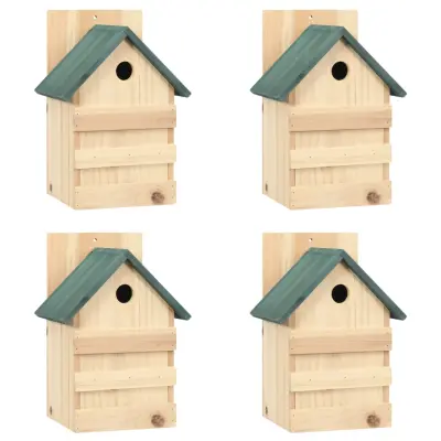 vidaXL Ptičje hišice 4 kosi 23x19x33 cm les jelke