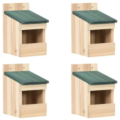 vidaXL Ptičje hišice 4 kosi 12x16x20 cm les jelke