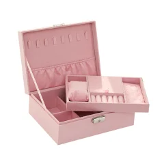 Škatla za nakit - dvoslojno shranjevanje Pink