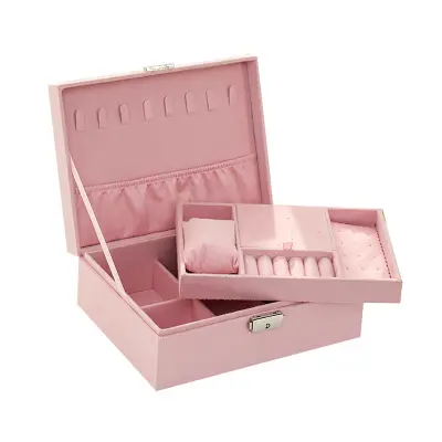 Škatla za nakit - dvoslojno shranjevanje Pink
