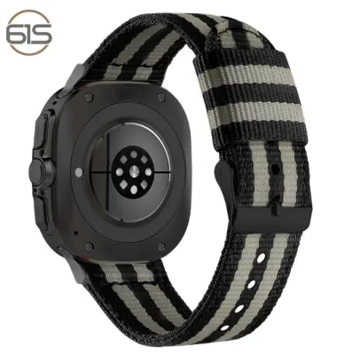 22 mm najlonski pašček za uro z zaponko za Samsung Watch 7 Ultra Black + light gray