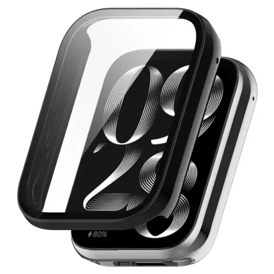 Ovitek za Xiaomi Mi Band 9 Pro z zaščito zaslona iz kaljenega stekla Black