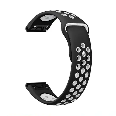 Silikonski pašček za uro Garmin Fenix Series Black+White