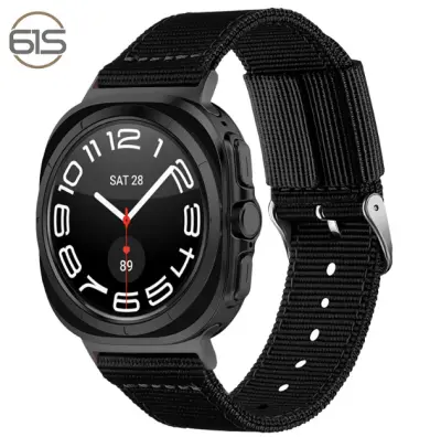 22 mm najlonski pašček za uro z zaponko za Samsung Watch 7 Ultra Black