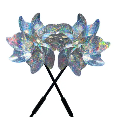 Vetrnica s srebrnimi pikami za odganjanje ptic, 8 rezil   10-paket