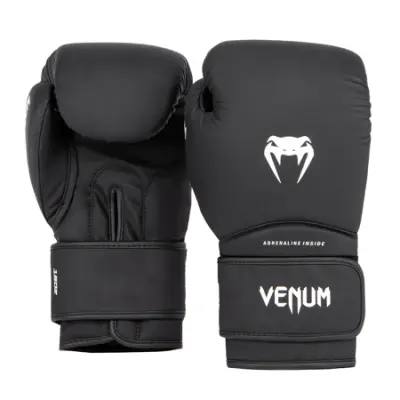 Venum Contender 1.5 Boxing Gloves, Black/White - 16 oz