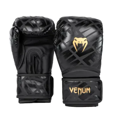 Venum Contender 1.5 XT Boxing Gloves, Black/Gold - 12 oz