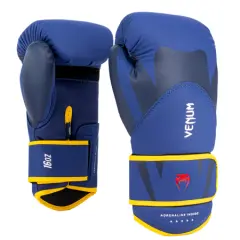 Venum Challenger 4.0 Boxing Gloves, Blue/Yellow - 12 oz