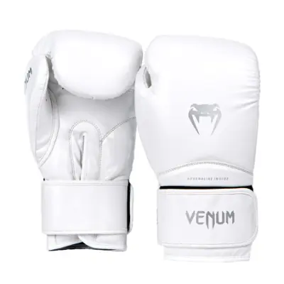 Venum Contender 1.5 XT Boxing Gloves, White/Silver - 16 oz