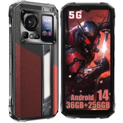 HOTWAV Hyper 7 Pro 5G 36/256GB, rdeča pametni robustni telefon Android 14，10800mAh 200MP+24MP nočni vid, 120Hz