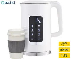 Grelnik vode PLATINET PEKR723  1,7 litra, 2200 W, digitalni zaslon, bela barva