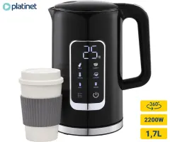 Grelnik vode PLATINET PEKR723  1,7 litra, 2200 W, digitalni zaslon, črna barva