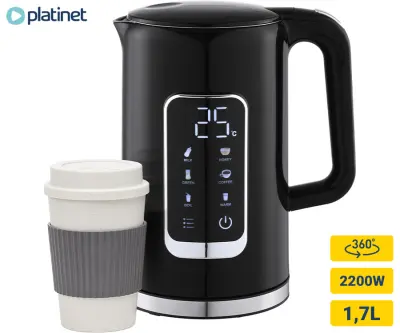 Grelnik vode PLATINET PEKR723  1,7 litra, 2200 W, digitalni zaslon, črna barva