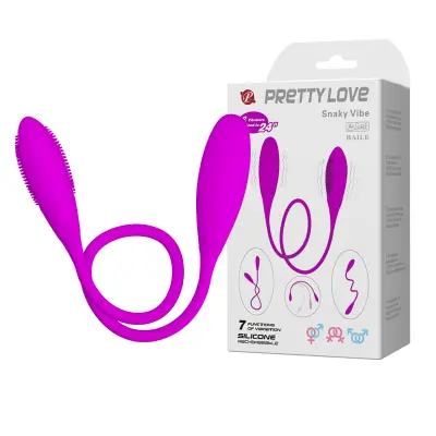 DVOJNI VIBRACIJSKI JAJČEK Pretty Love Snaky Vibe Purple