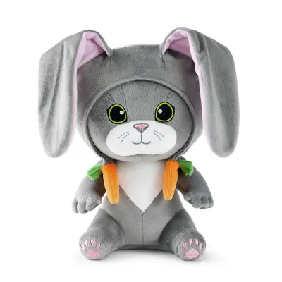 WP MERCHANDISE - Mačka v kostumu zajčka plišasta igrača (29 cm)