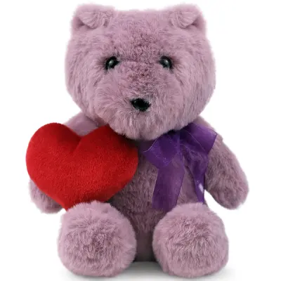 WP MERCHANDISE - Vijolični medvedek Mary s srčkom plišasta igrača (21 cm)