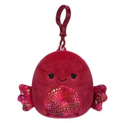 SQU: Squishmallows, PRIVJESAK, 9 cm, BARELLA, RIBA SIJAMSKI BORAC BOJE MALINE