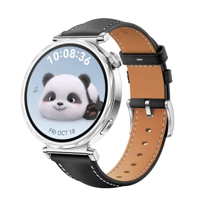 Usnjen pašček za uro Huawei Watch GT5 - 18MM Black + Silver
