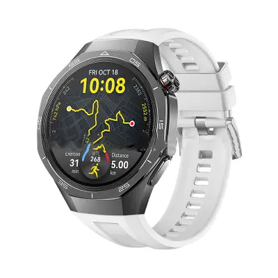 Silikonski pašček za uro Huawei Watch GT5 Pro 46 mm White + Silver