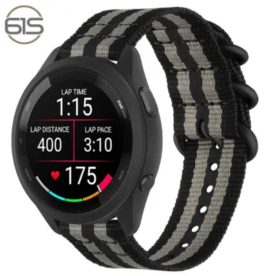Najlonski pas za uro za Garmin Forerunner 965/955/945/935/255/265 Black+Grey 22 mm