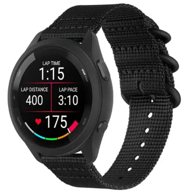 Najlonski pas za uro za Garmin Forerunner 965/955/945/935/255/265 Black 20 mm
