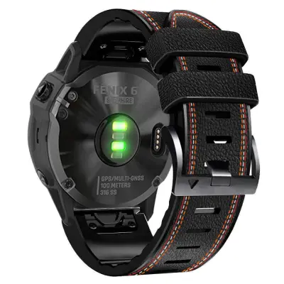 Bel silikonski pašček za uro za Garmin Fenix 8X 7 6X 6 5X 5 5S Black 22 mm
