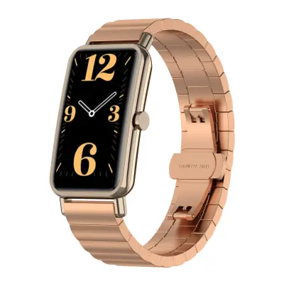 Pašček za uro iz roza zlata iz nerjavečega jekla za Huawei Watch Fit Mini PinkGold